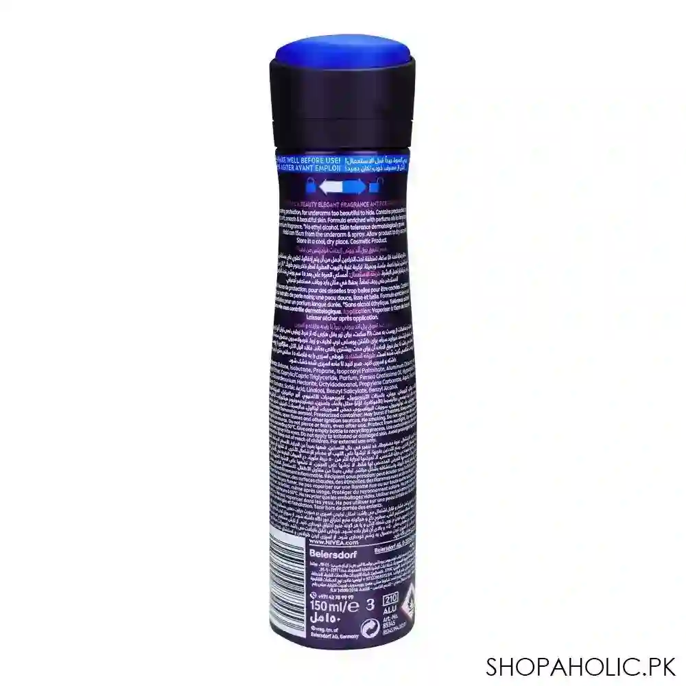 nivea 48h pearl & beauty soft & smooth anti perspirant body spray, for men, 150ml image2
