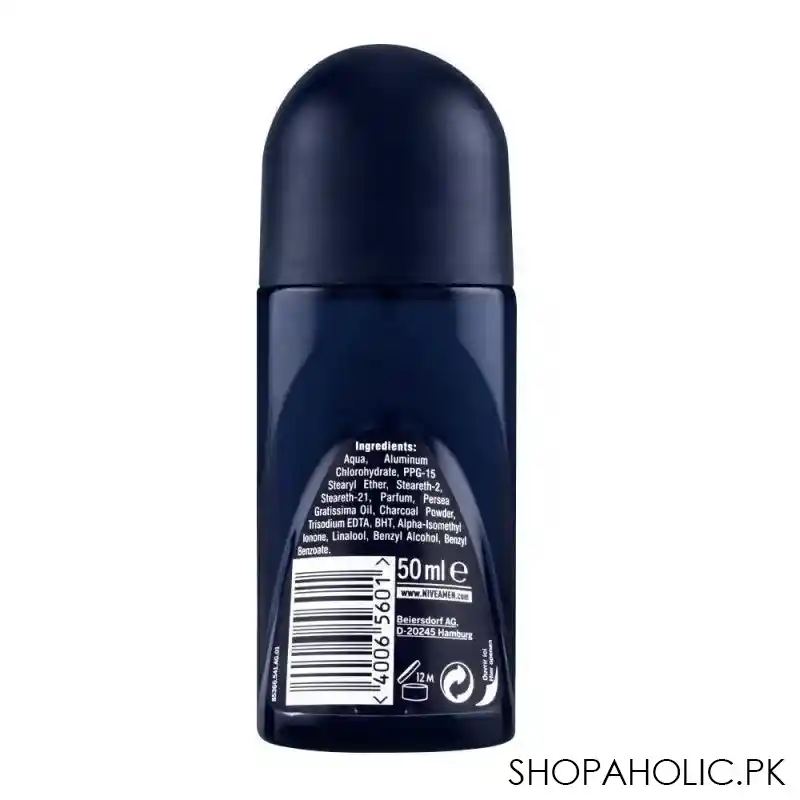 nivea men 48 hours deep black carbon espresso anti perspirant roll on, 50ml image2