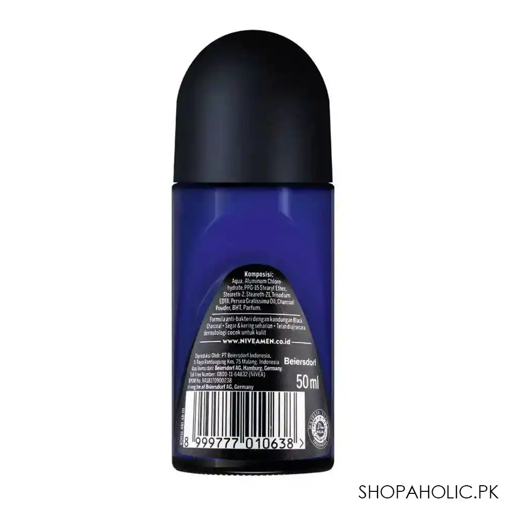 nivea men 48h deep segar & kering anti perspirant deodorant roll on, 50ml image2