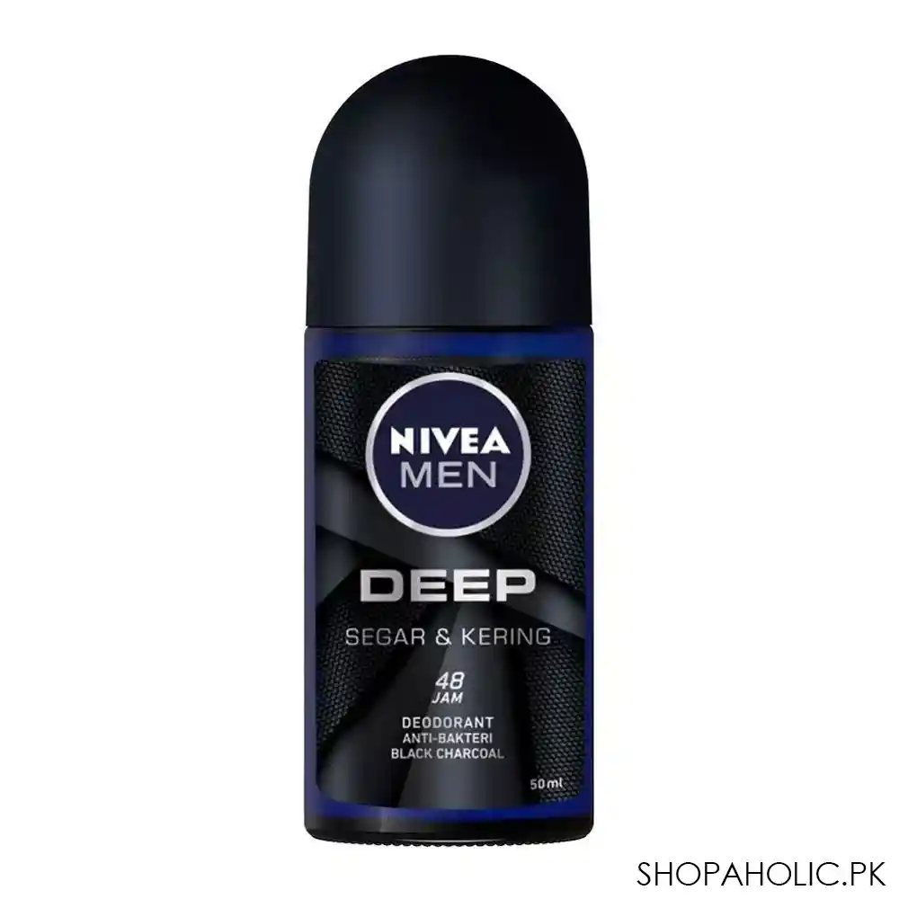 nivea men 48h deep segar & kering anti perspirant deodorant roll on, 50ml main image