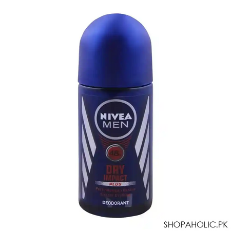nivea men 48h dry impact plus roll on deodorant, 50ml main image