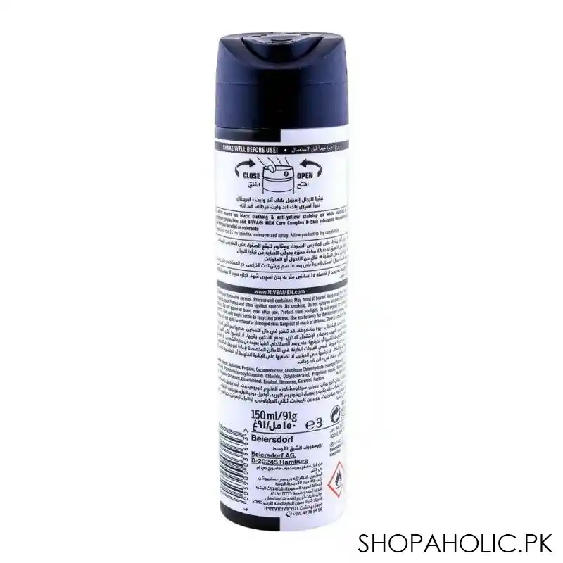nivea men 48h invisible original deodorant spray, for black & white, 150ml image2