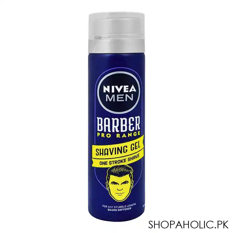 Nivea Men Barber Pro Range Shaving Gel, One Stroke Shave, 200ml - Main Image