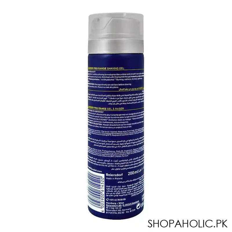 Nivea Men Barber Pro Range Shaving Gel, One Stroke Shave, 200ml - Image 2