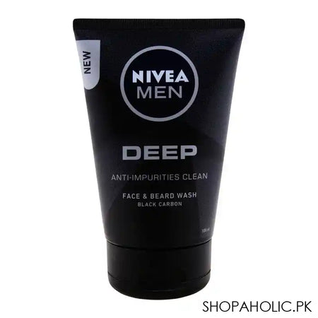 Nivea Men Deep Anti-Impurities Clean Face & Beard Wash, Black Carbon, 100ml - Main Image