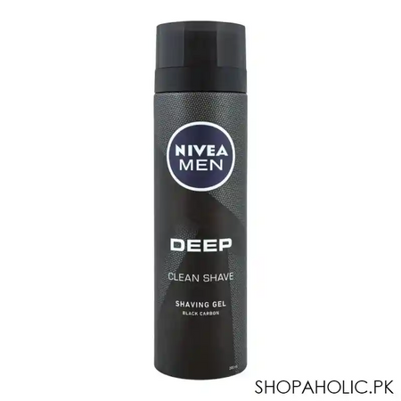 nivea men deep smooth shave black carbon shaving foam, 200ml main image