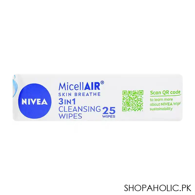 Nivea Micellair Skin Breathe Face-Eyes 3in1 Cleansing Wipes, 25's - Image 2