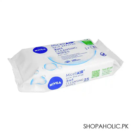 Nivea Micellair Skin Breathe Face-Eyes 3in1 Cleansing Wipes, 25's - Main Image