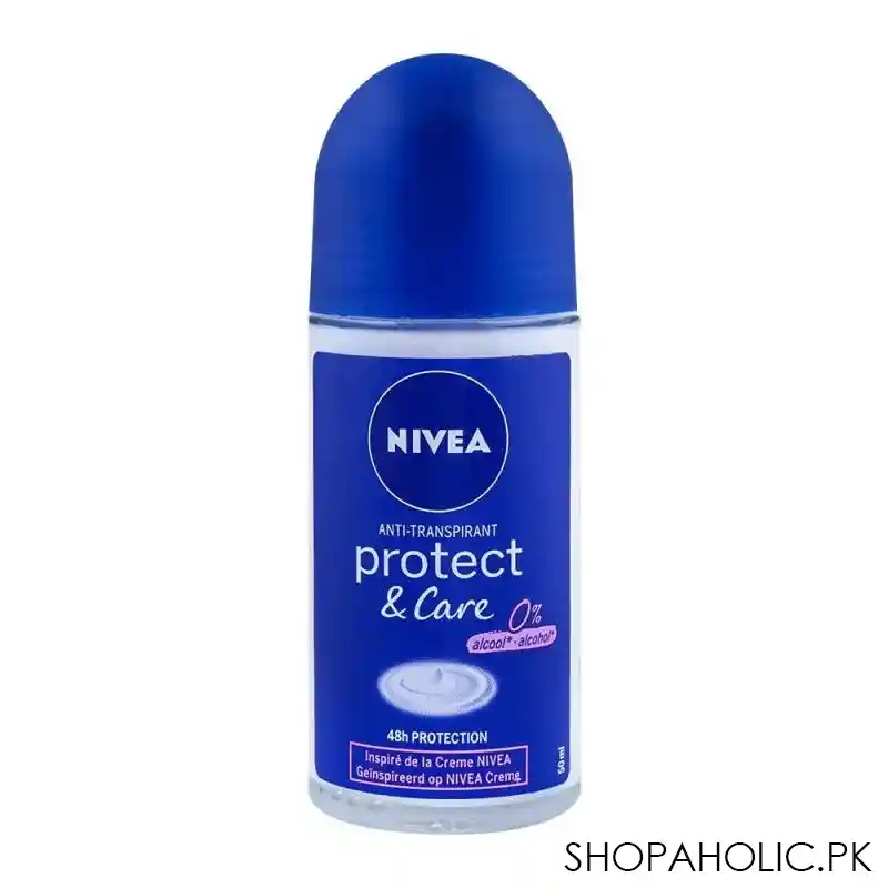 nivea protect & care 0% alcohol roll on, 50ml main image