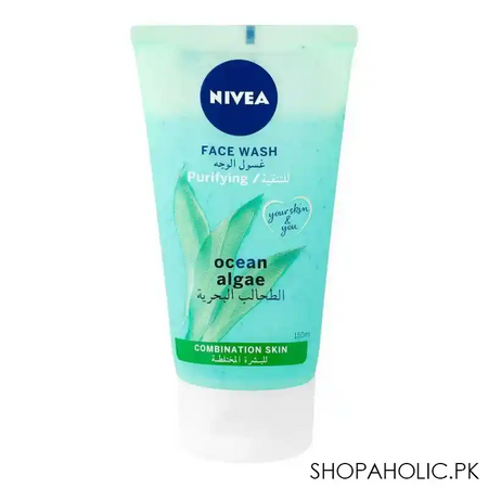 nivea purifying face wash, ocean algae, combination skin, 150ml main image