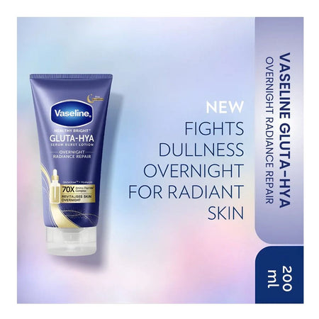 Vaseline Healthy Bright Gluta-Hya Overnight Radiance Repair Serum Burst Lotion, Glutaglow & Hyaluron, For Rough & Dry Skin, 200ml - Main Image