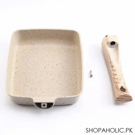 non stick wooden handle square ceramic frying pan image5