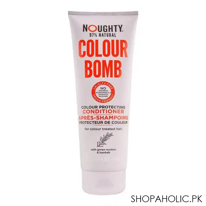 noughty 97% natural colour bomb colour protecting conditioner, for colour treated hair, 250ml main image