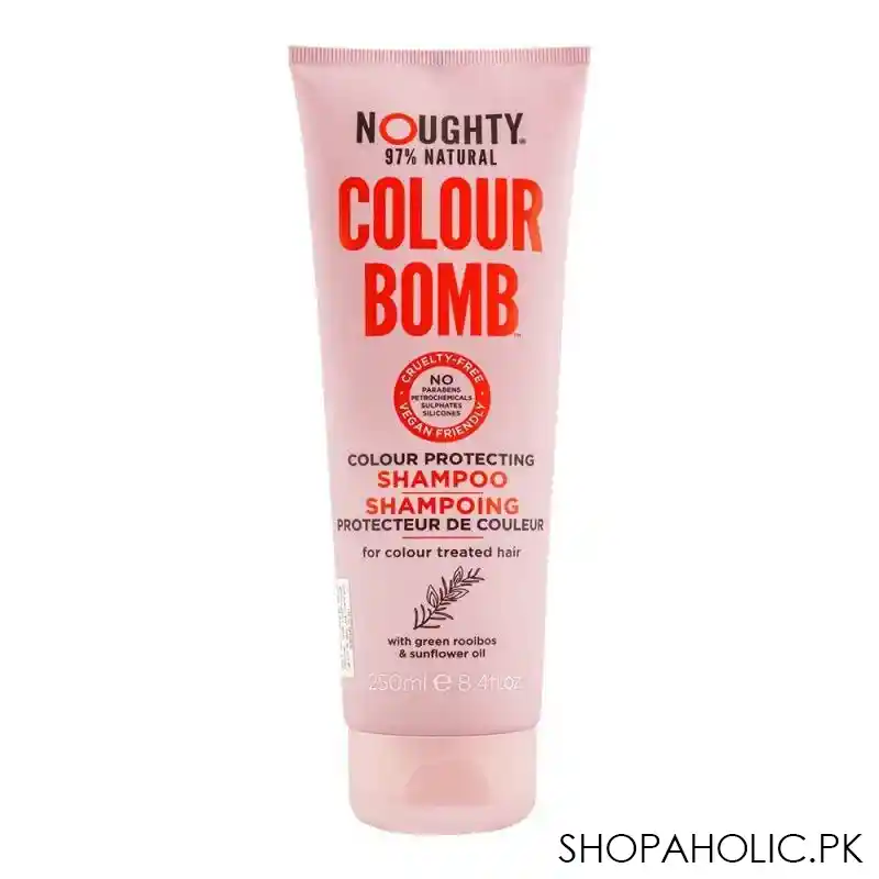 noughty 97% natural colour bomb colour protecting shampoo, for colour treated hair, 250ml main image