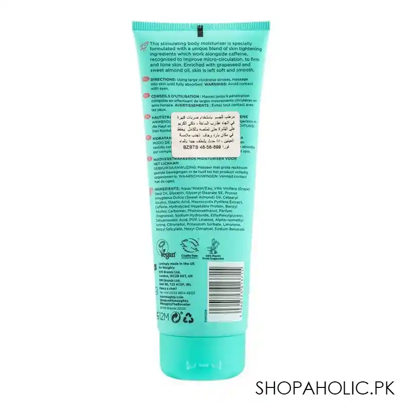 noughty 97% natural the booster skin tightening body moisturiser, for dull, tired skin, 250ml image2