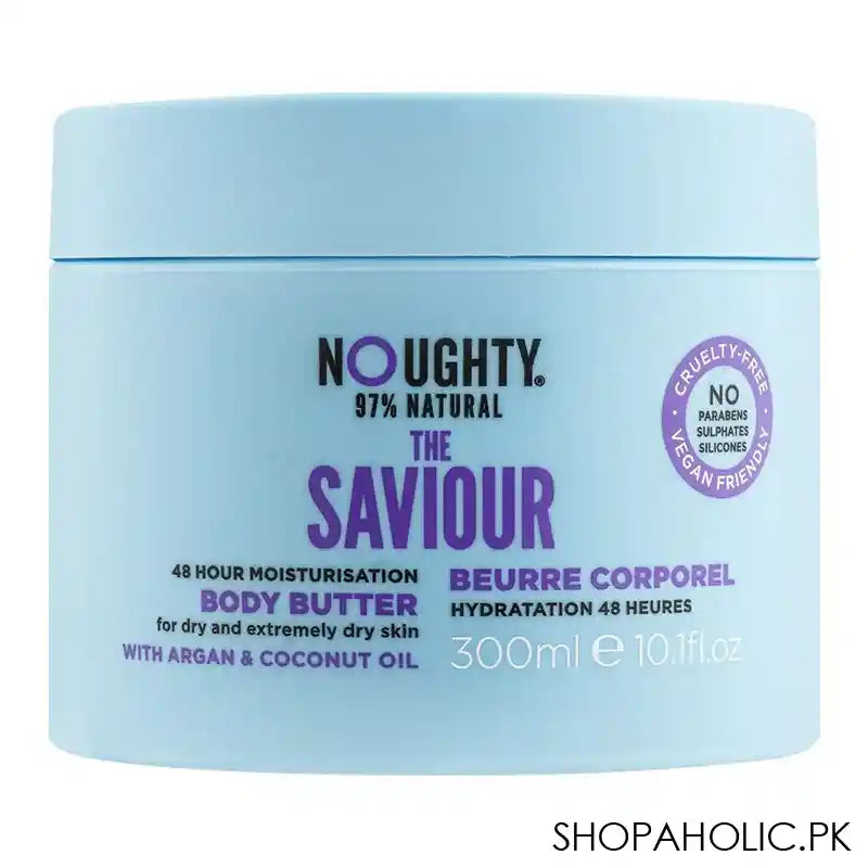 Noughty 97% Natural The Savior 48 Hour Moisturisation Body Butter, For Dry & Extremely Dry Skin, 300ml - Main Image