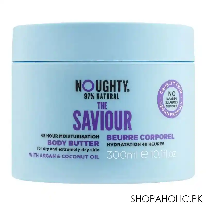 noughty 97% natural the savior 48 hour moisturisation body butter, for dry & extremely dry skin, 300ml main image