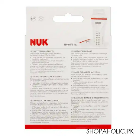 nuk double seal breast milk bags, 25 count, 10252126 image2