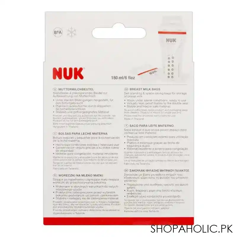 nuk double seal breast milk bags, 25 count, 10252126 image2
