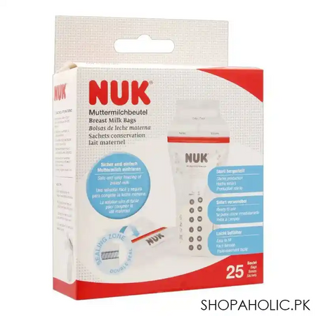 nuk double seal breast milk bags, 25 count, 10252126 main image