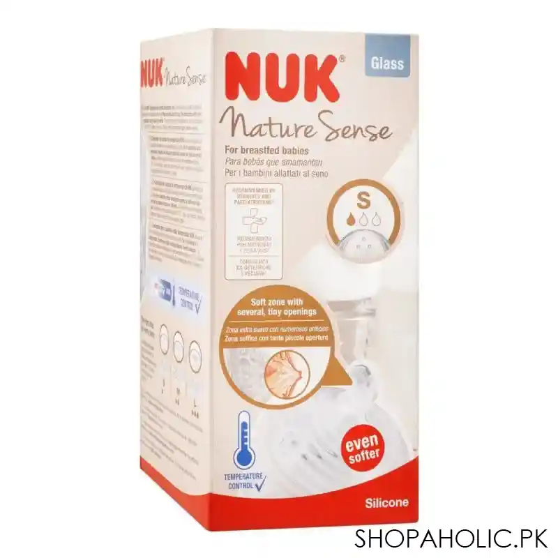 nuk nature sense glass feeding bottle, 120ml, 10747110 image3