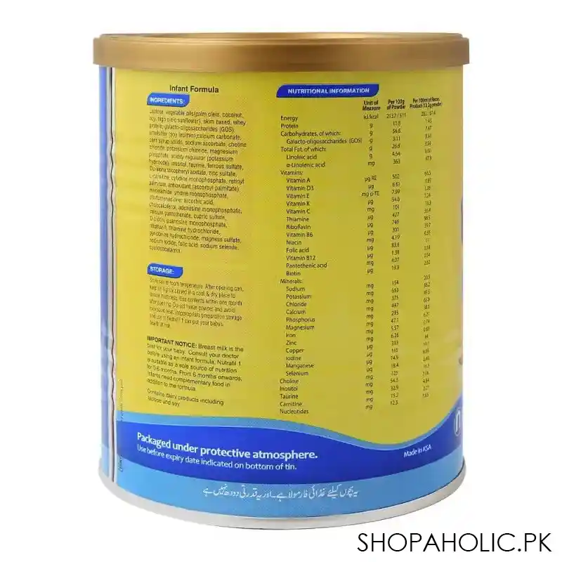 nutrafil 1, stage 1, infant formula powder, 400g, tin image2