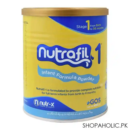 nutrafil 1, stage 1, infant formula powder, 400g, tin main image