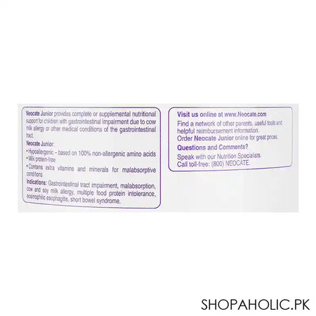 Nutricia Neocate Junior Powder, 1+ Year, 400g - Image 4