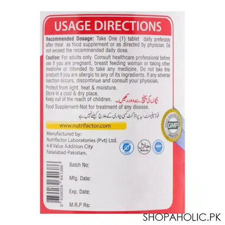 nutrifactor b 50 b complex food supplement, 30 tablets image3