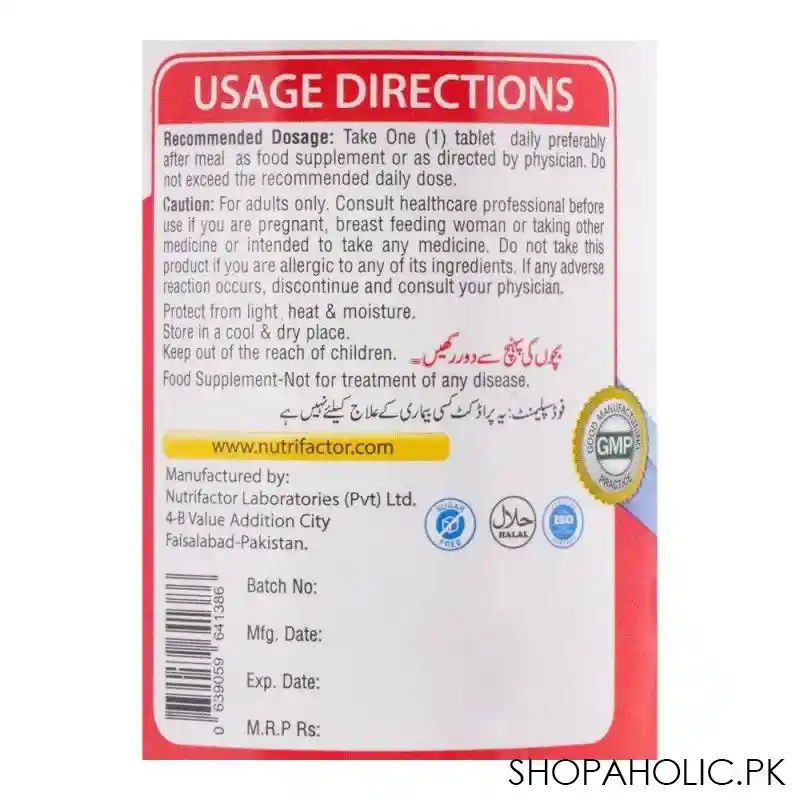 nutrifactor b 50 b complex food supplement, 30 tablets image3