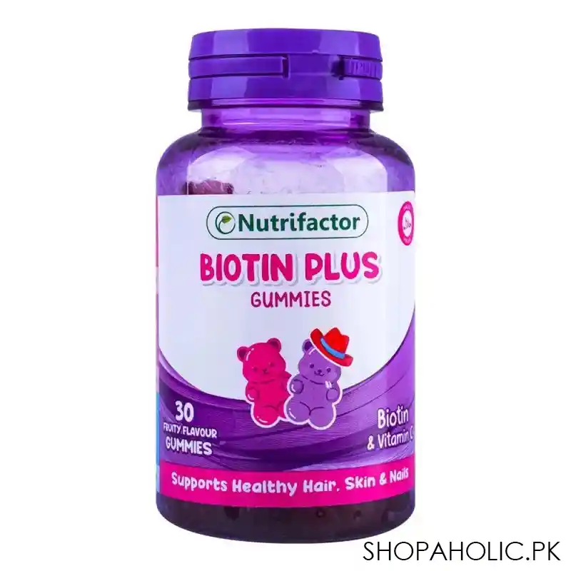 nutrifactor biotin plus food supplement gummies, 30 pack main image