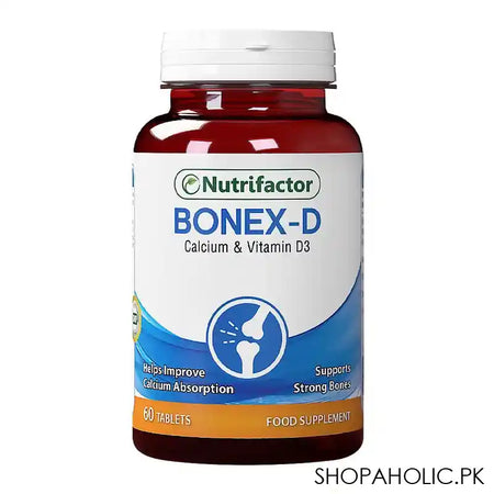 Nutrifactor Bonex-D Calcium + Vitamin D3 Bones Health Food Supplement, 60 Tablets - Main Image
