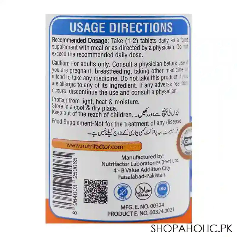 Nutrifactor Bonex-D Calcium + Vitamin D3 Bones Health Food Supplement, 60 Tablets - Image 3