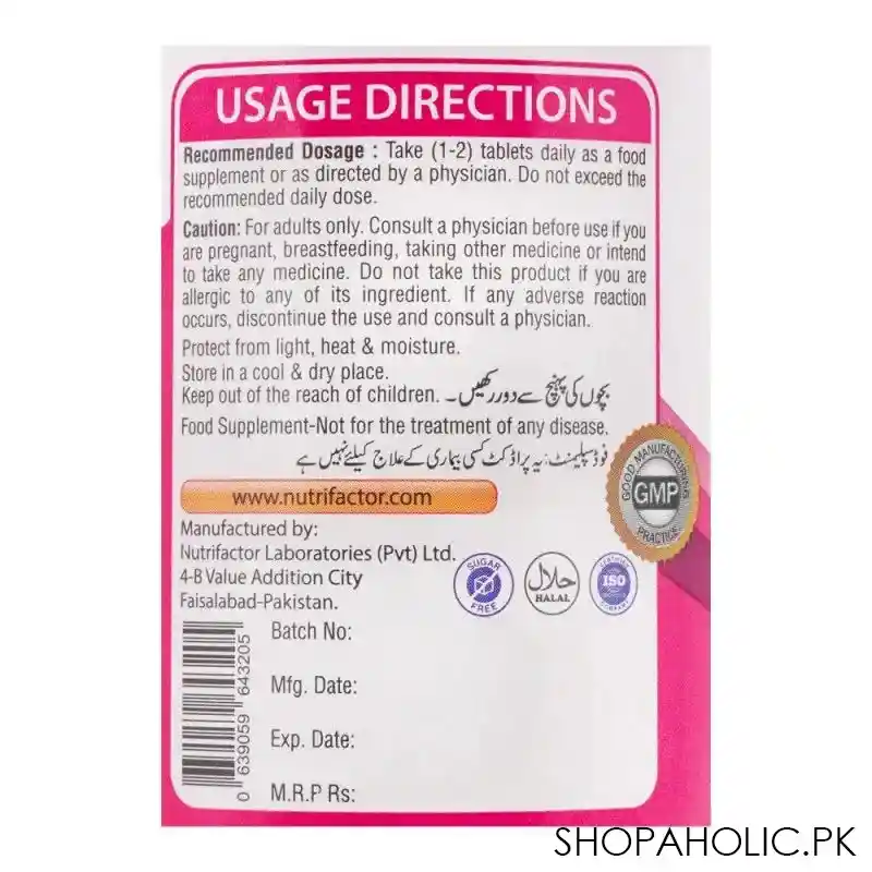 nutrifactor butex skin, hair & nails food supplement, 60 tablets image3