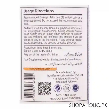nutrifactor e cell vitamin e 400iu food supplement, 30 softgels image3
