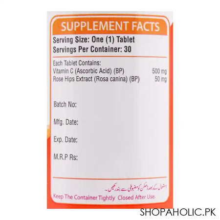 Nutrifactor Extra-C Vitamin-C Healthy Immune System Food Supplement, 30 Tablets - Image 3