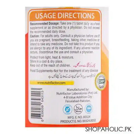 Nutrifactor Extra-C Vitamin-C Healthy Immune System Food Supplement, 30 Tablets - Image 2