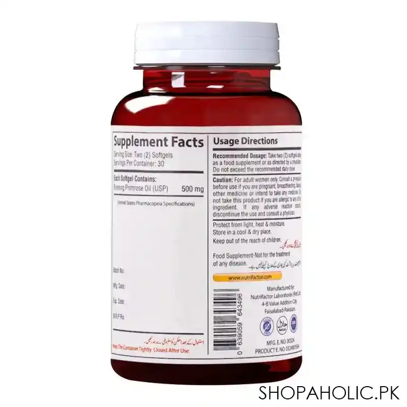 nutrifactor femrose 500mg food supplement, 60 softgels image2