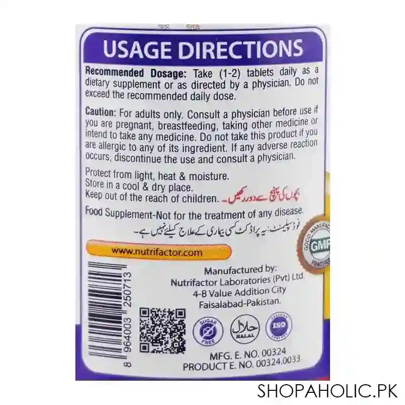 nutrifactor folic acid 400mcg food supplement, 60 tablets image4