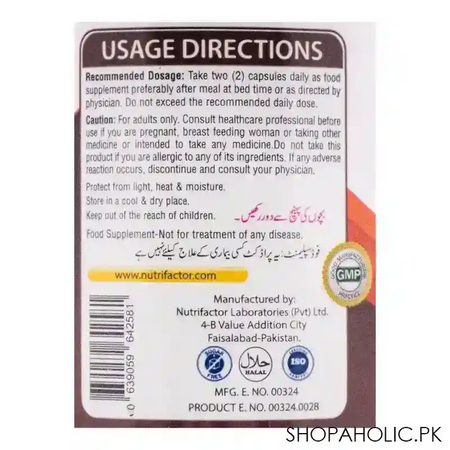nutrifactor ginseng 250mg food supplement, 30 capsules image3