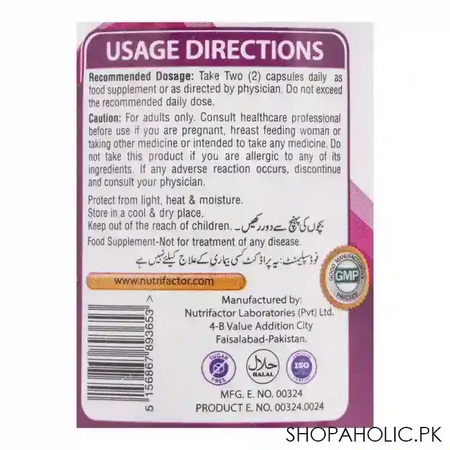 nutrifactor gluta fair healthy skin food supplement, l glutathione & vitamin c, 30 capsules image3