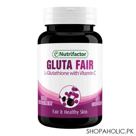 nutrifactor gluta fair healthy skin food supplement, l glutathione & vitamin c, 30 capsules main image