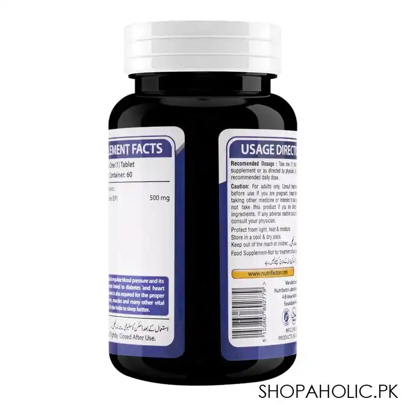 Nutrifactor Magnesium Nerves & Muscles Health Food Supplement, 60 Tablets - Image 2