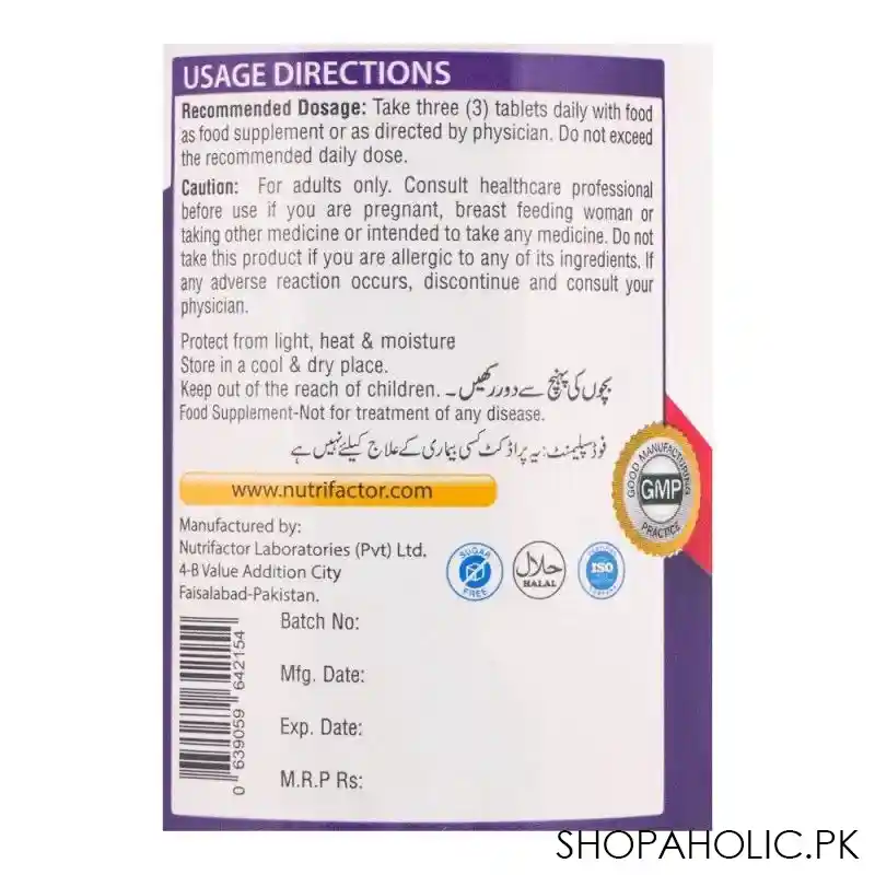 nutrifactor maxzoom skin, hair & nails food supplement, 60 tablets image3