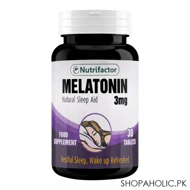 nutrifactor melatonin sleep aid 3mg food supplement, 30 tablets main image