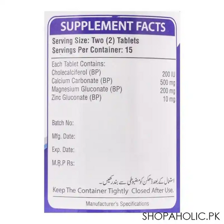 nutrifactor nucal z calcium, magnesium & zinc food supplement, 30 tablets image4