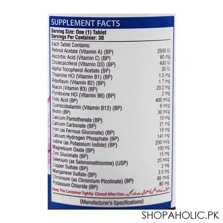 nutrifactor vitamax women one a day multivitamin food supplement, 30 tablets image3