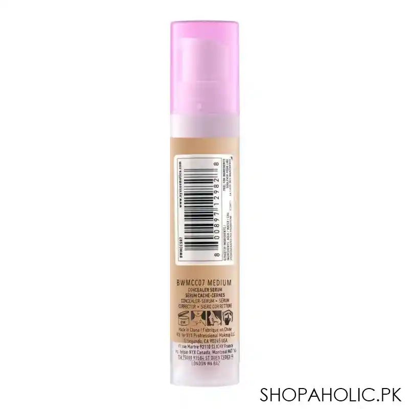 nyx bare with me concealer serum, medium, bwmcc07 image3