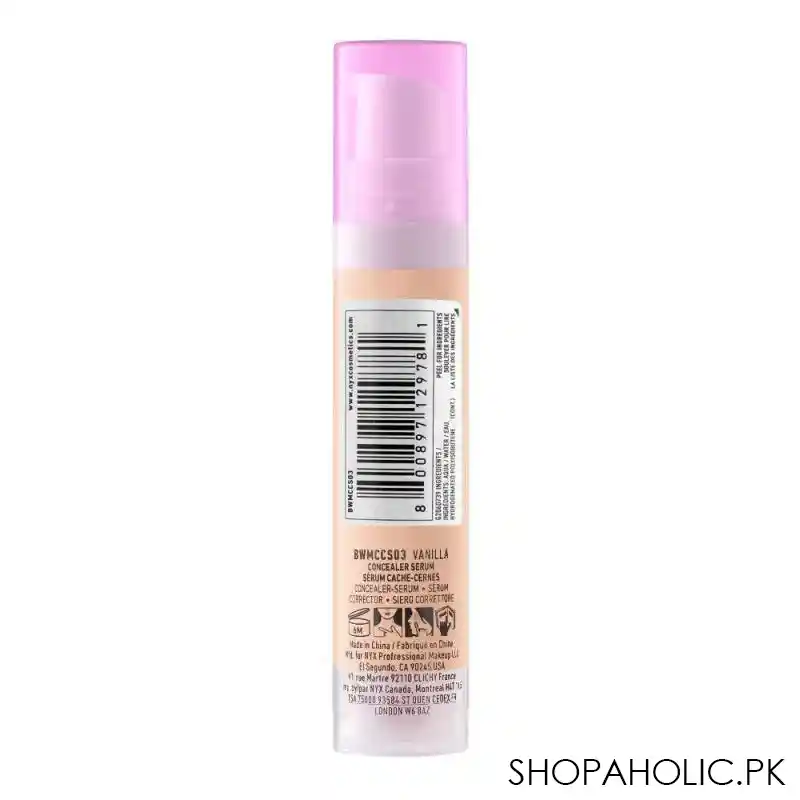 nyx bare with me concealer serum, vanilla, bwmcc03 image3