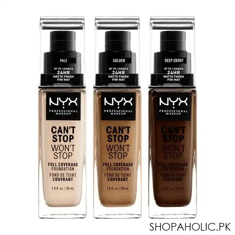 nyx can't stop won't stop 24hr full coverage foundation, medium olive image5